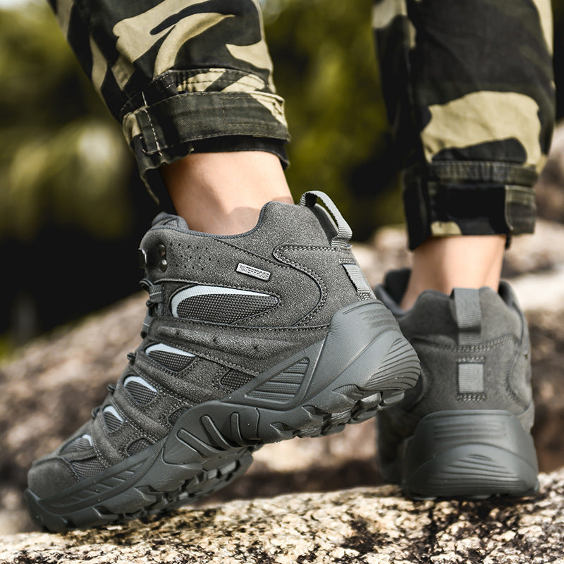 High-Top Hiking Boots for Men β Durable Weather-Resistant Outdoor Walking Boots in Black, Gray, Sand 3