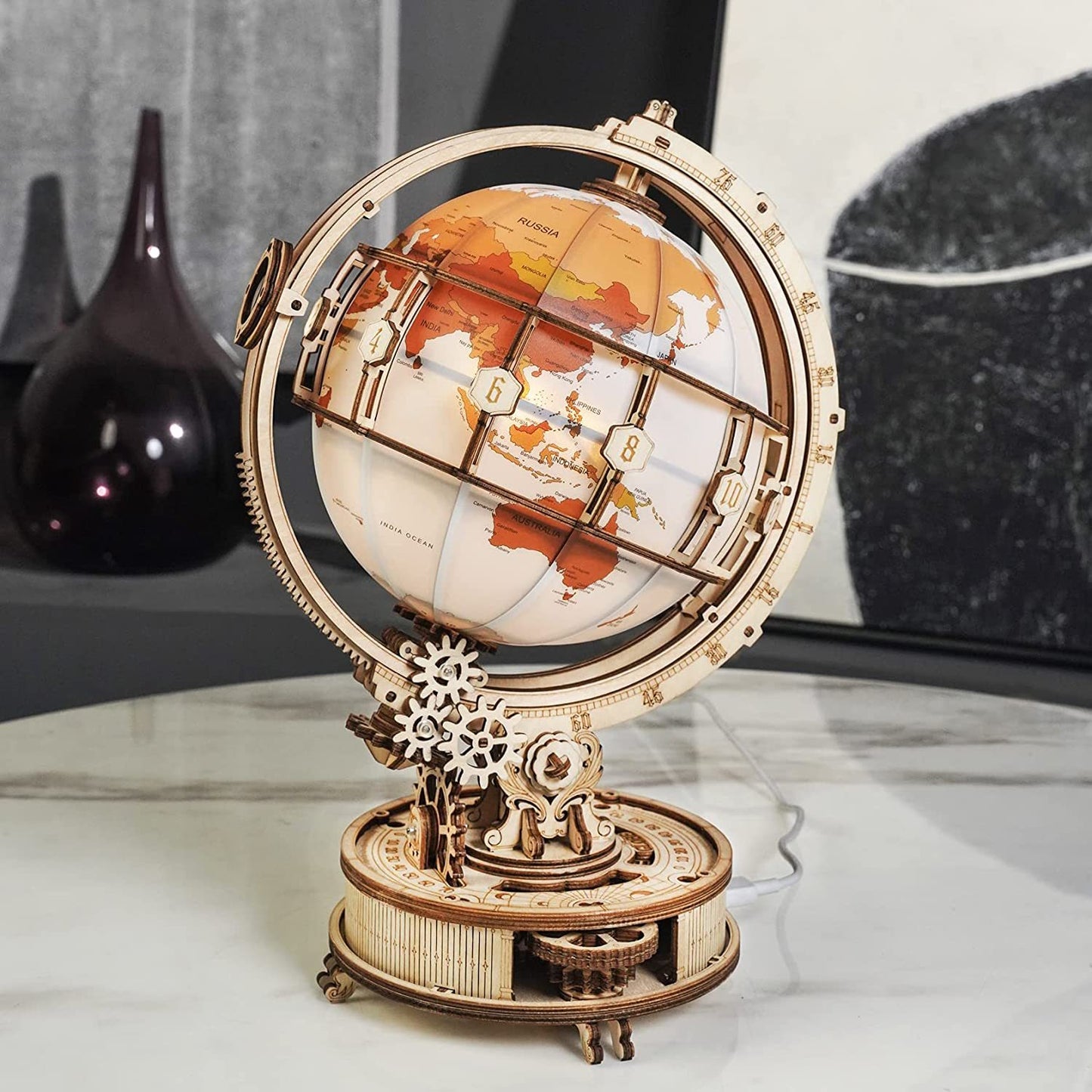 3D Wooden Globe Model Building Kit