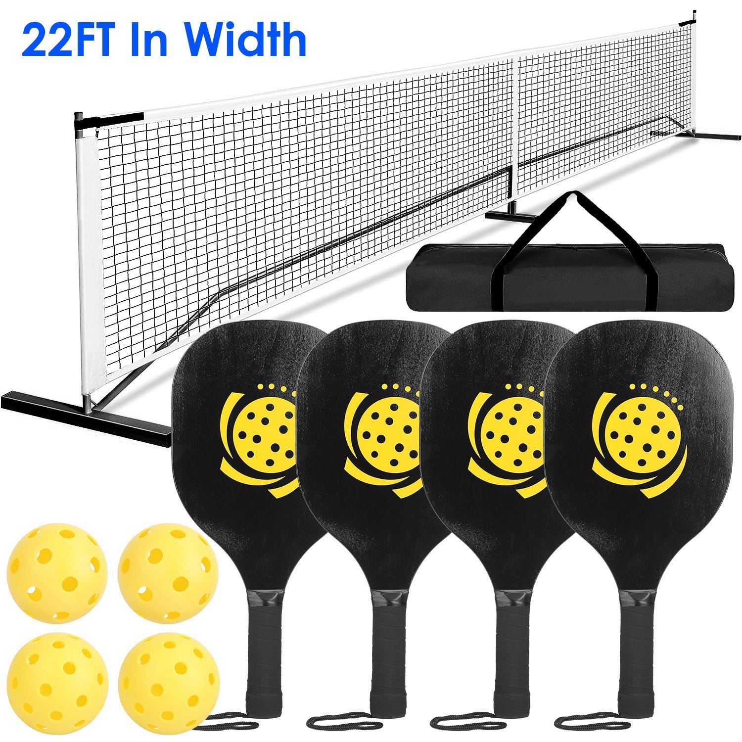 Portable Pickleball Set with Net, 4 Paddles and 4 Balls, Complete Pickleball Kit for Easy Setup and Outdoor Play 11