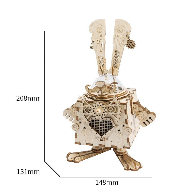 Wooden Music Box Robot Assembly Kit β 221 Pieces with Love Tune 7