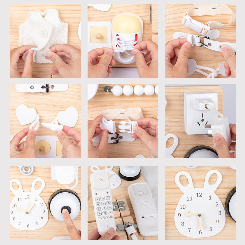 Montessori Busy Board Educational Toy for Babies 0-3 Years β Multifunctional Learning Toy for Fine Motor Skills Development 4