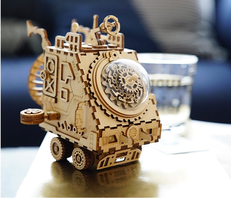 Wooden Music Box Robot Assembly Kit β 221 Pieces with Love Tune 4