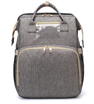 Large Capacity Diaper Bag Backpack with USB Charging and Portable Crib Function β Multi-functional Baby Bag 24