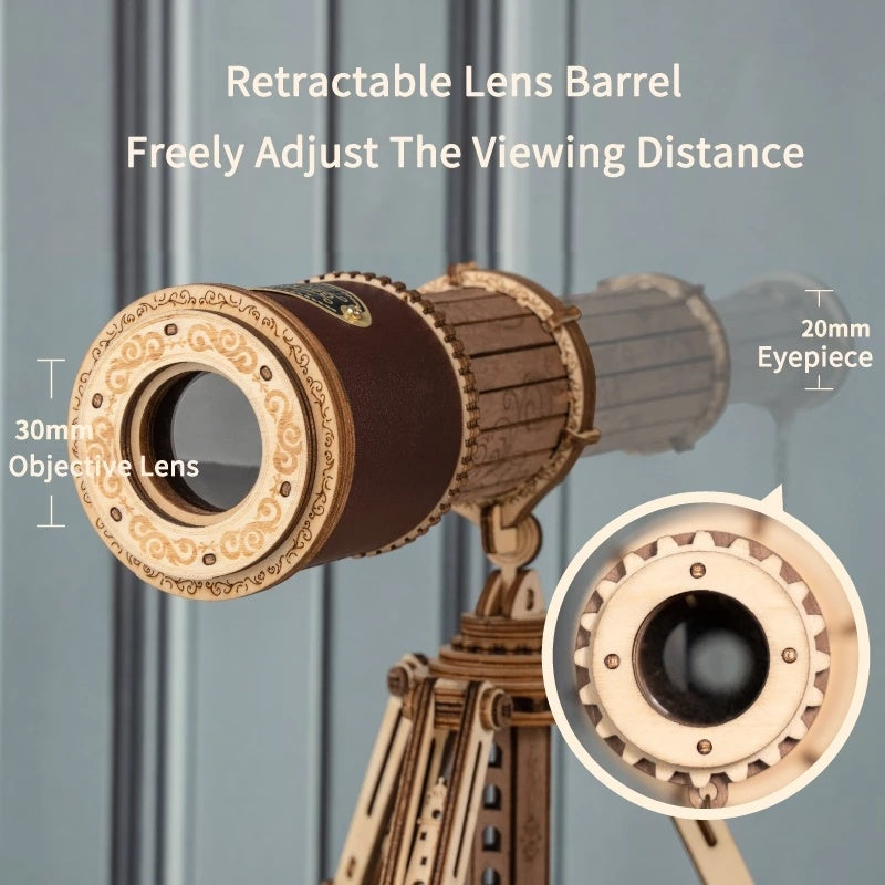 3D Wooden Puzzle Telescope Assembly Kit