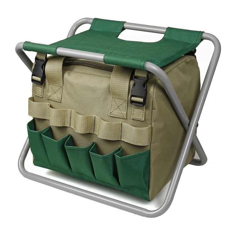 Folding Gardening Stool with Removable Tote Bag – Lightweight Outdoor Garden Seat Organizer for Tools 4