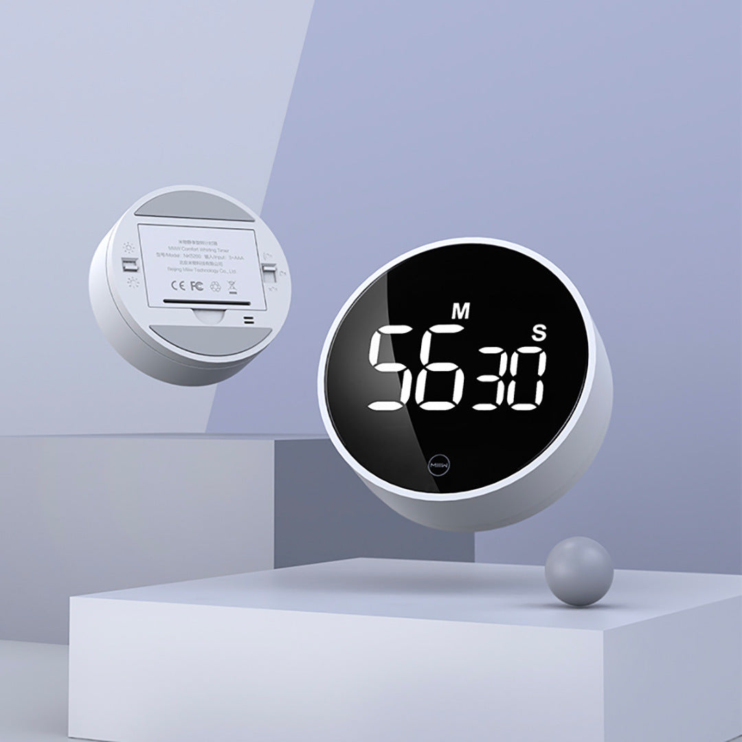 Rotating Magnetic Silent Timer for Sports - Waterproof ABS with Non-Slip Base and Pause Function for Interval Training 2