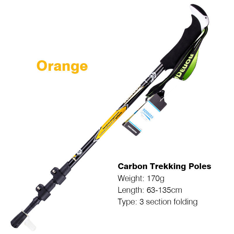 Multifunctional Telescopic Carbon Fiber Trekking Pole β Lightweight and Adjustable 63-135cm 8