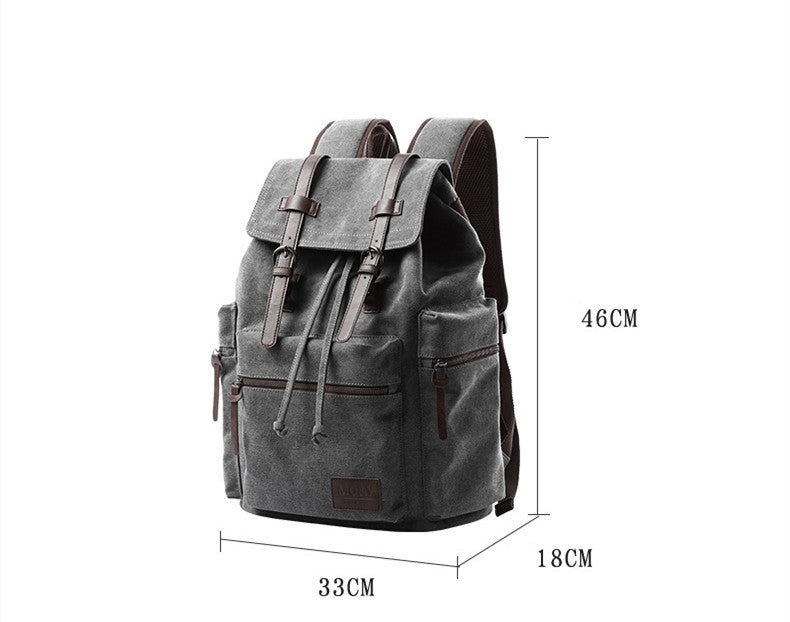 Large Capacity Canvas Backpack for Men β Retro Style Travel Bag with Zipper Pocket 2
