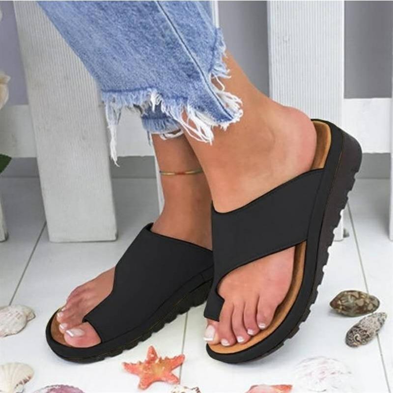 Comfortable Women's Platform Sandals with Orthopedic Bunion Corrector β Casual Flat Shoes in Plus Sizes 35-43 2