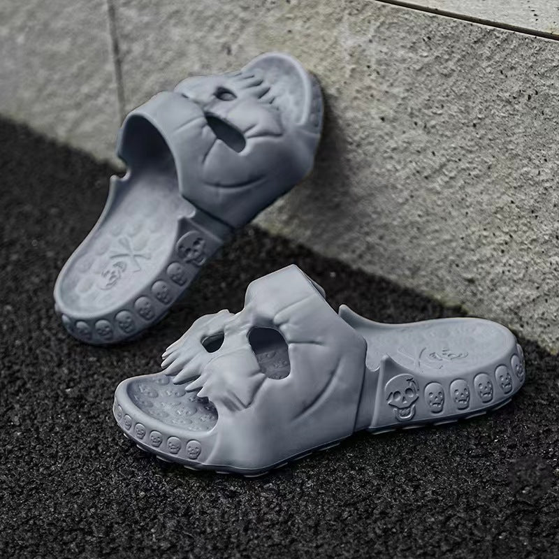 Personalized Skull Design Flip-Flops – Comfortable Indoor and Outdoor Slippers for Men 14