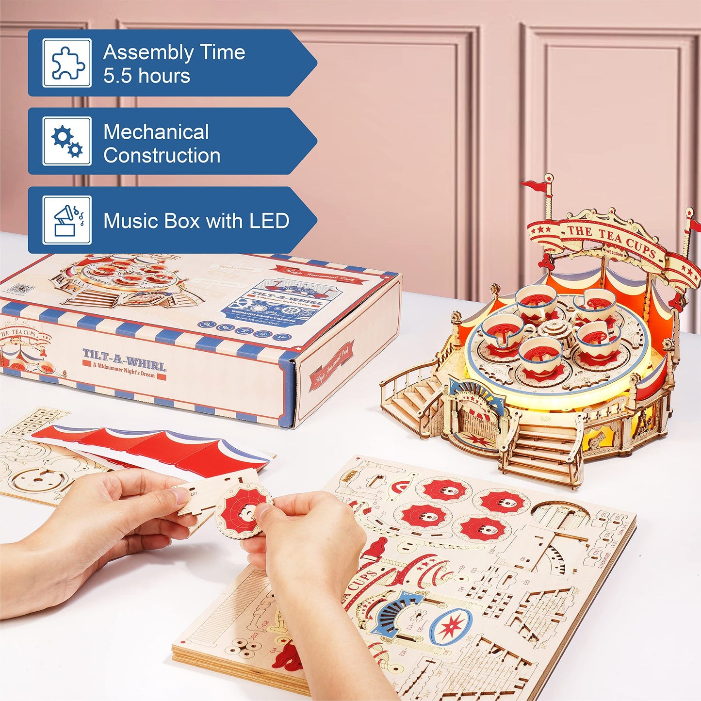 DIY 3D Wooden Puzzle Music Box