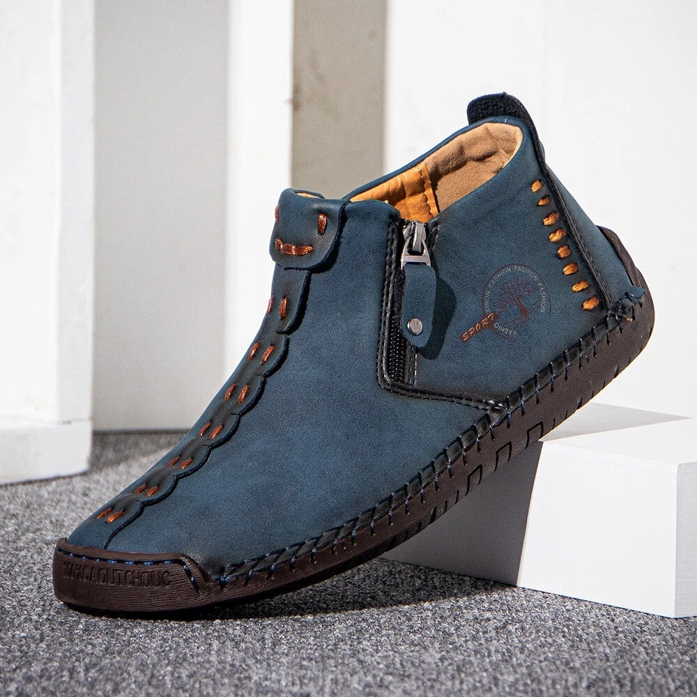 Stylish Men's Ankle Boots with Zipper β Comfortable Breathable Microfiber Hiking Shoes in Multiple Colors 9