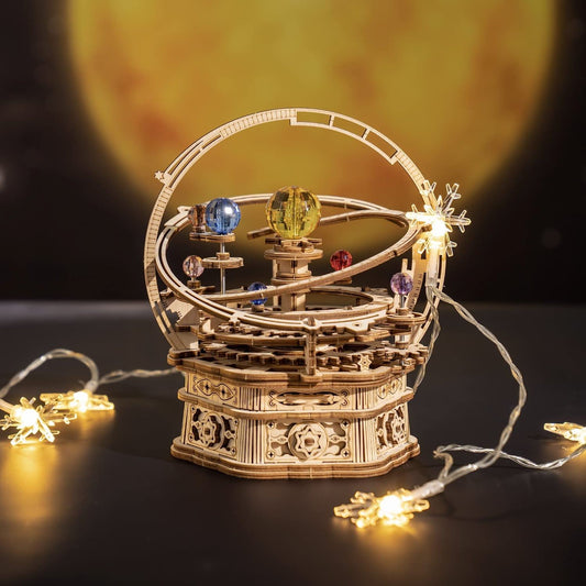 Rotating Starry Night 3D Wooden Puzzle Music Box Kit