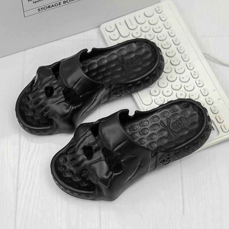 Personalized Skull Design Flip-Flops – Comfortable Indoor and Outdoor Slippers for Men 12