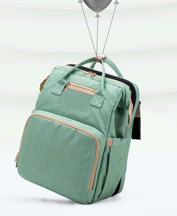 Large Capacity Diaper Bag Backpack with USB Charging and Portable Crib Function β Multi-functional Baby Bag 2