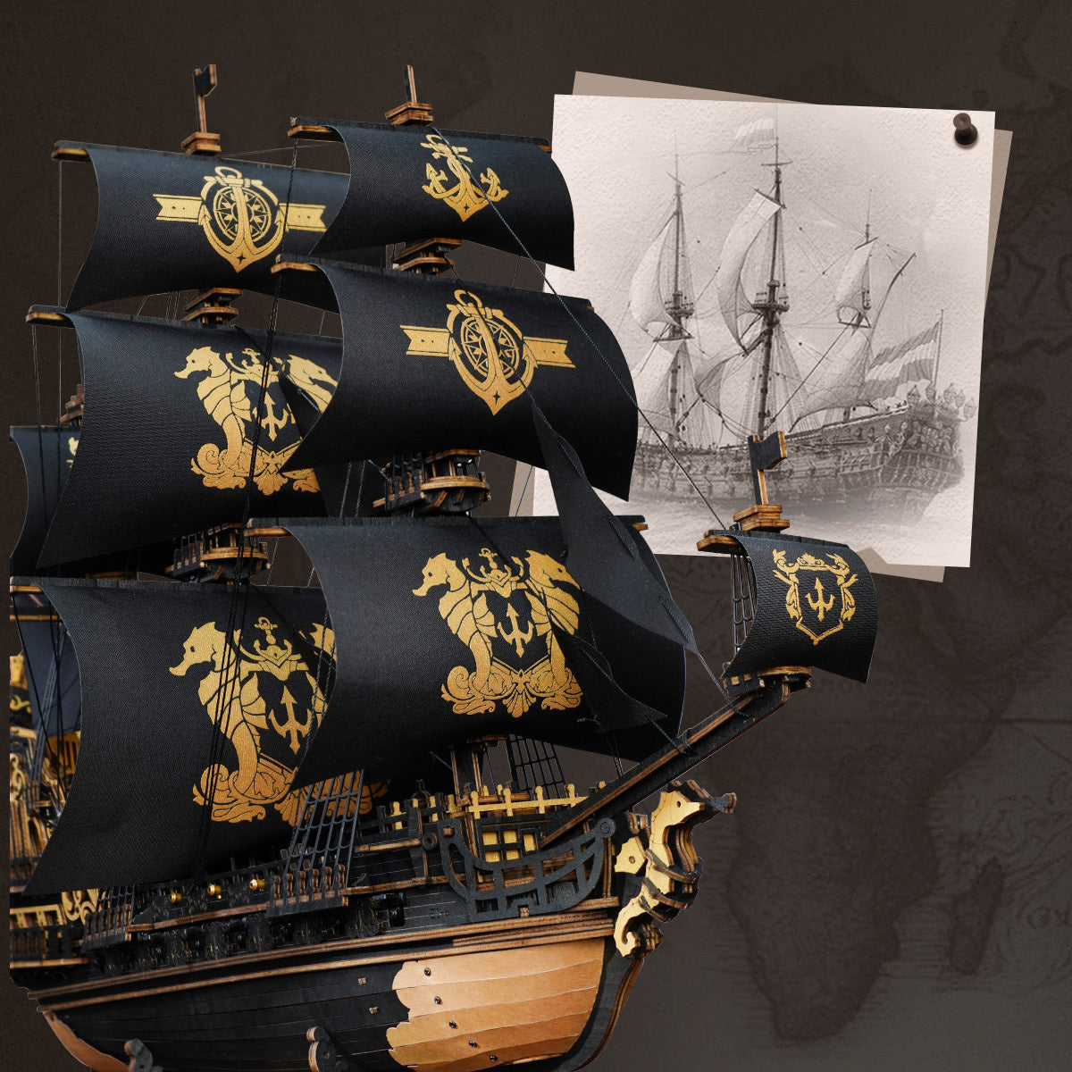 3D Wooden Ship Model Kit