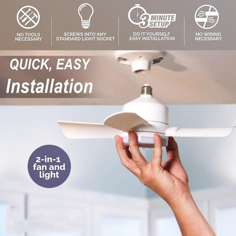 Socket Fan Light with Remote Control – Adjustable LED Ceiling Fan and Light Combo for Easy Installation and Comfort 1