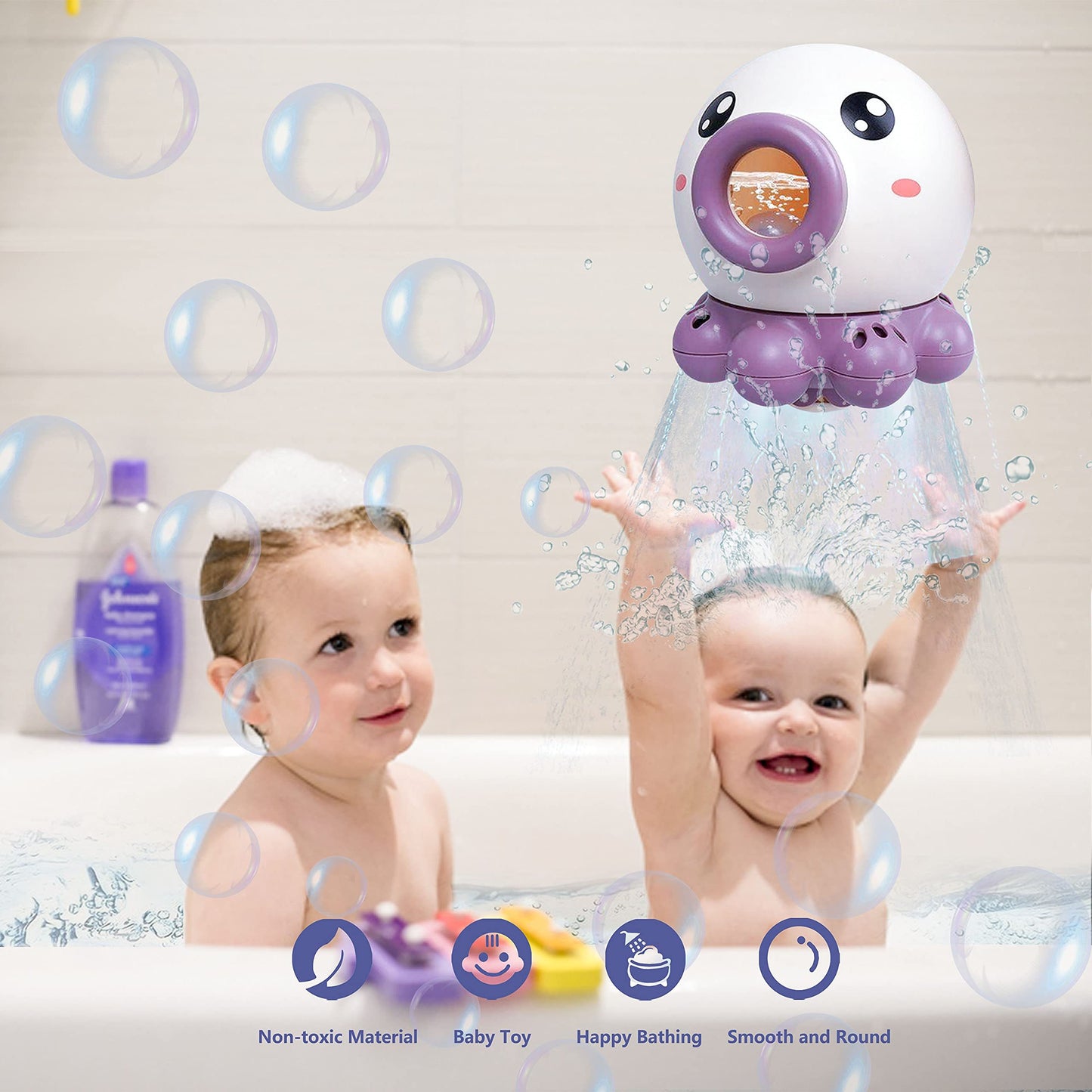 Octopus Water Spray Bath Toy for Kids β Rotating Shower Fountain for Fun Bath Time and Motor Skill Development 1