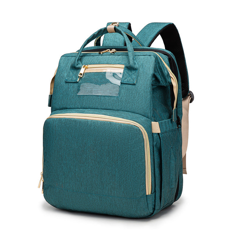 Large Capacity Diaper Bag Backpack with USB Charging and Portable Crib Function β Multi-functional Baby Bag 6