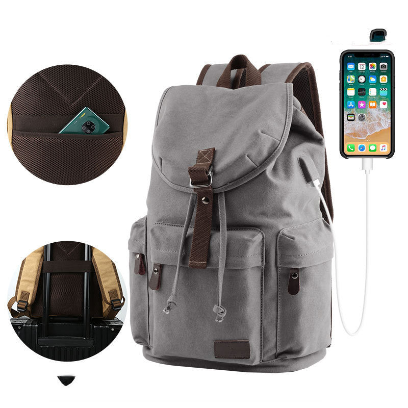 Large Capacity Vintage Canvas Travel Backpack for Men and Women β Breathable Design, Multiple Colors 4
