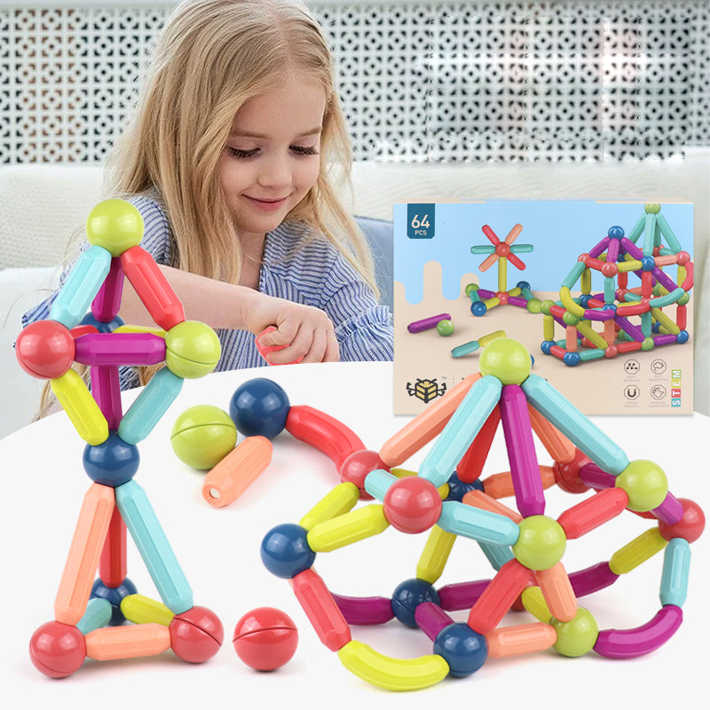 Magnetic Building Blocks Set for Kids β 50-100 Colorful Magnetic Tiles for Creative Play and Learning 2