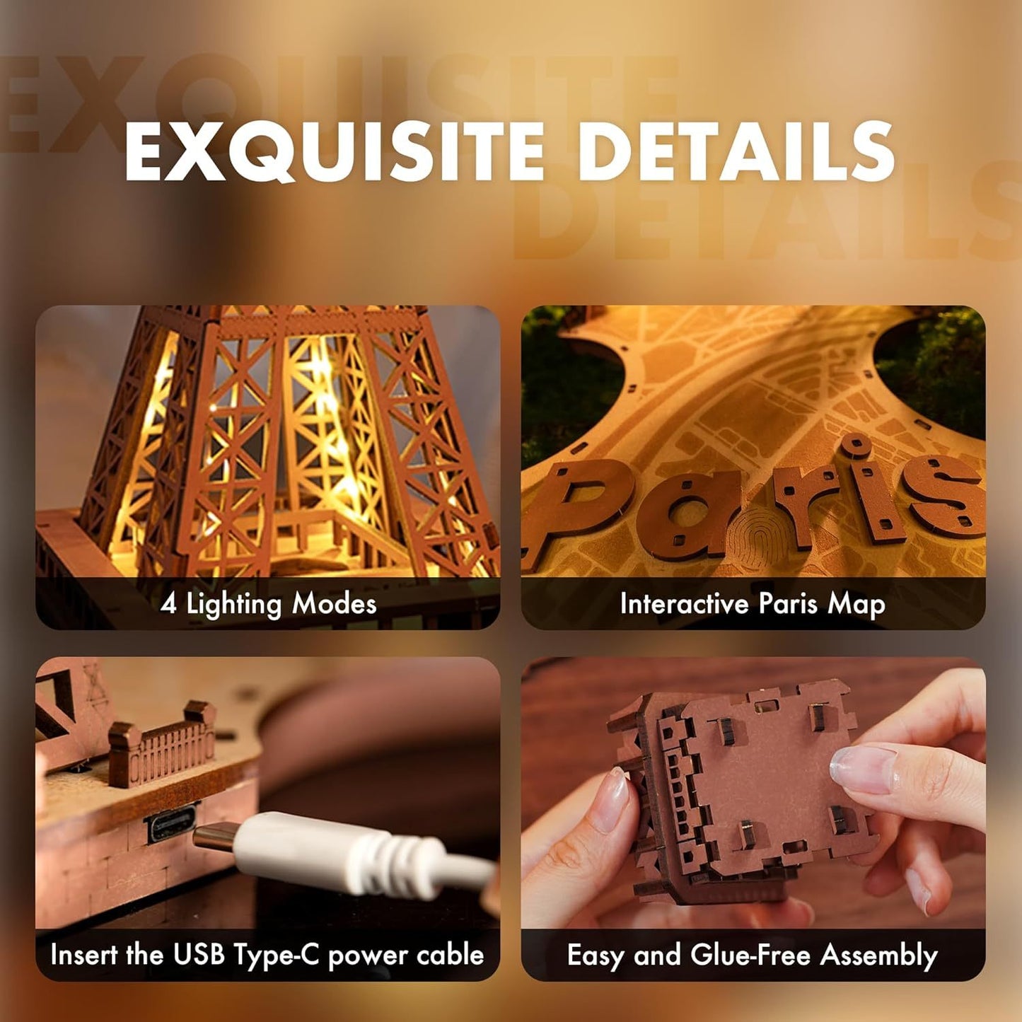 Eiffel Tower 3D Wooden Puzzle