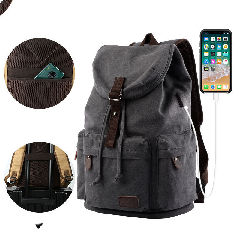 Large Capacity Vintage Canvas Travel Backpack for Men and Women β Breathable Design, Multiple Colors 2