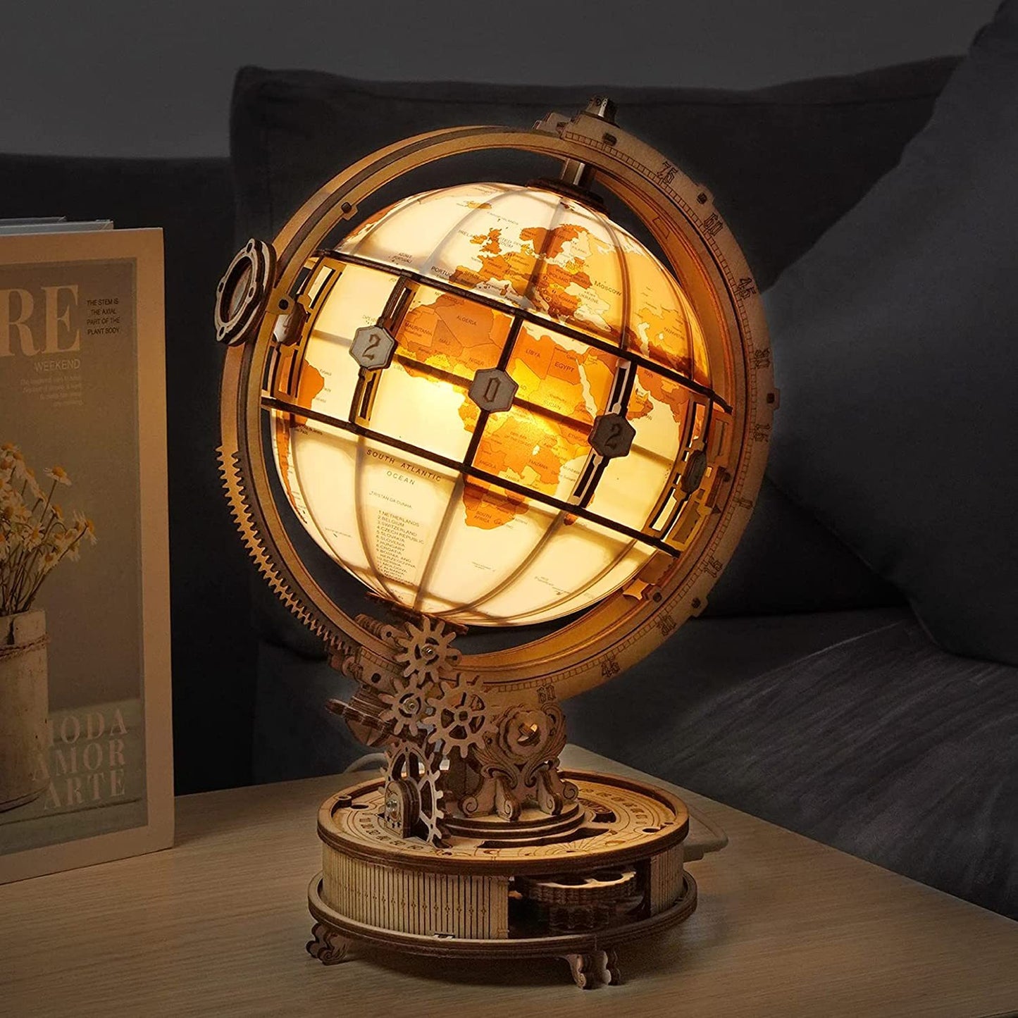 3D Wooden Globe Model Building Kit