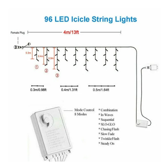 LED Icicle Curtain Party Lights