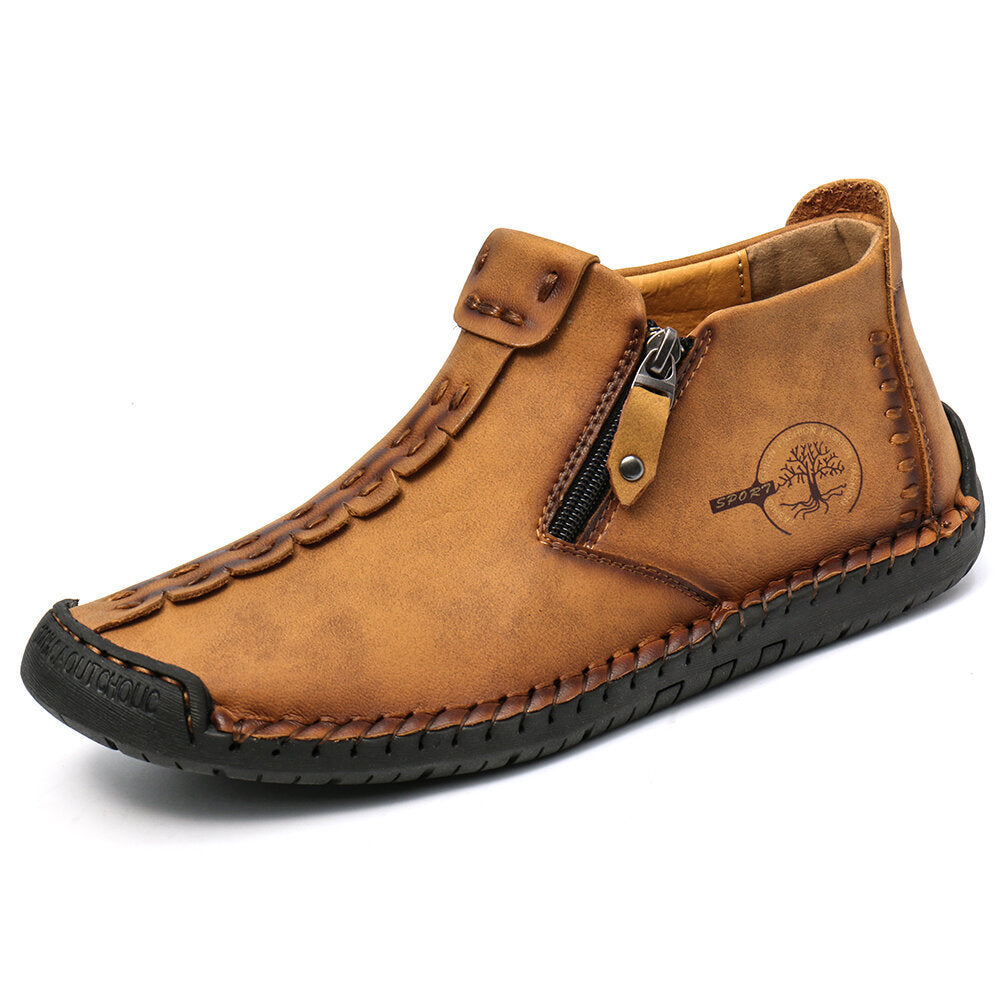 Stylish Men's Ankle Boots with Zipper β Comfortable Breathable Microfiber Hiking Shoes in Multiple Colors 11