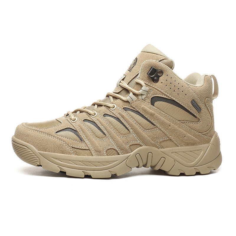High-Top Hiking Boots for Men β Durable Weather-Resistant Outdoor Walking Boots in Black, Gray, Sand 9