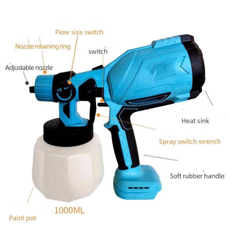 High-Power Electric Spray Gun for Paint and Disinfection β Wireless Lithium Battery Operated 4