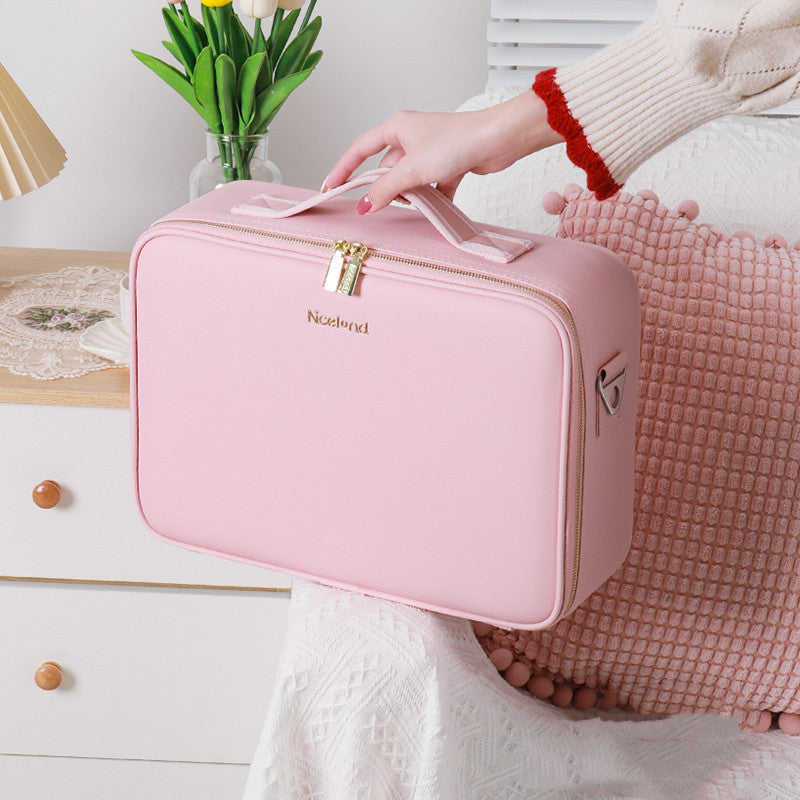 Smart LED Cosmetic Case with 4K Mirror β Large Capacity Travel Makeup Bag 5