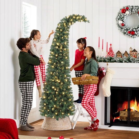 Slim 6ft Christmas Tree with 200 Warm White LEDs
