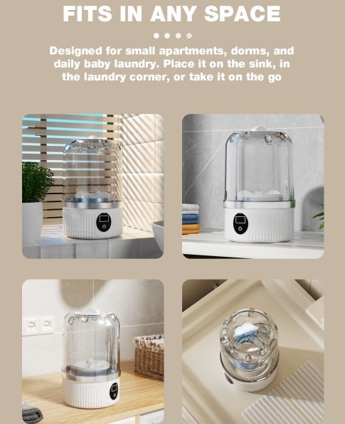 Portable Mini Washing Machine – USB Rechargeable Compact Washer for Travel, Camping, and Delicates Cleaning 4