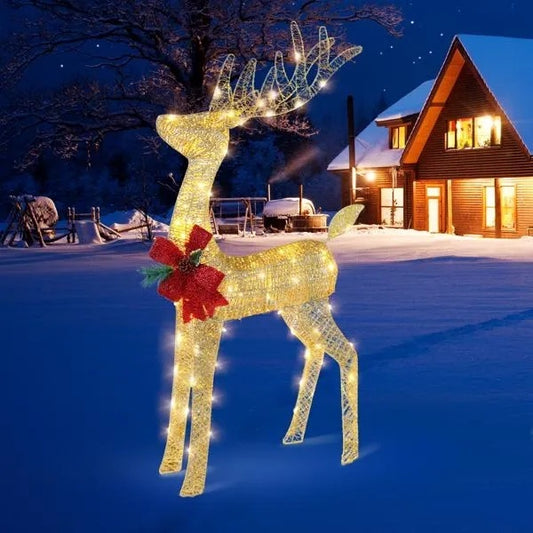 4Ft Lighted Christmas Reindeer Outdoor Decoration