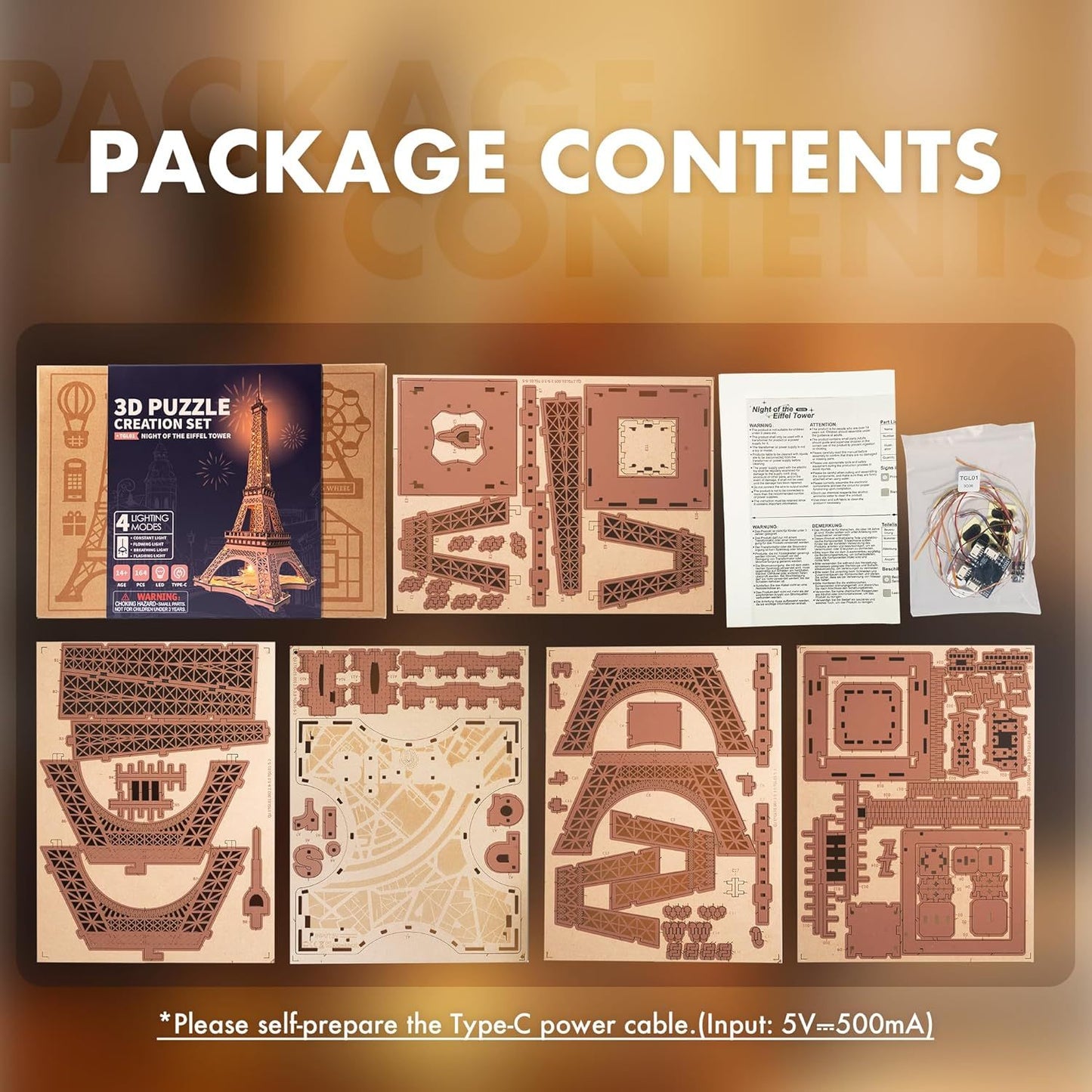 Eiffel Tower 3D Wooden Puzzle