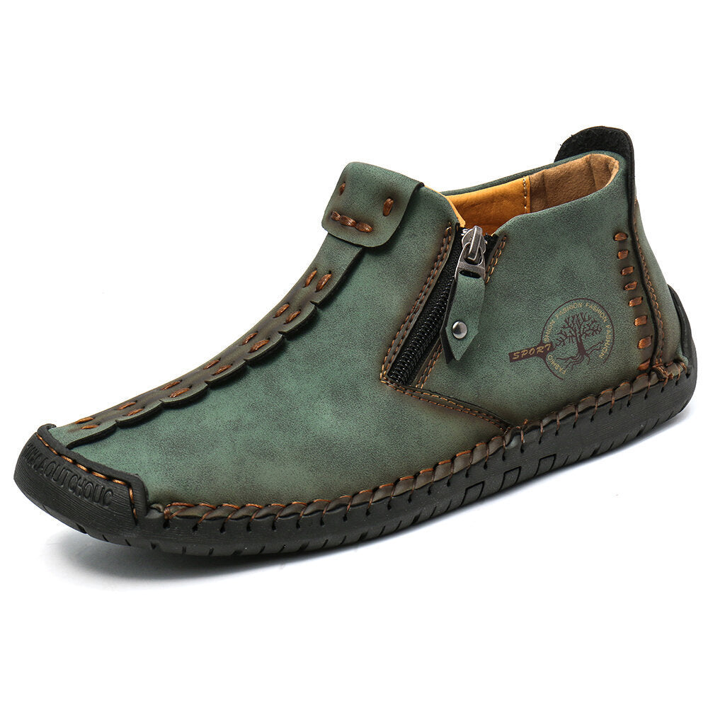 Stylish Men's Ankle Boots with Zipper β Comfortable Breathable Microfiber Hiking Shoes in Multiple Colors 13