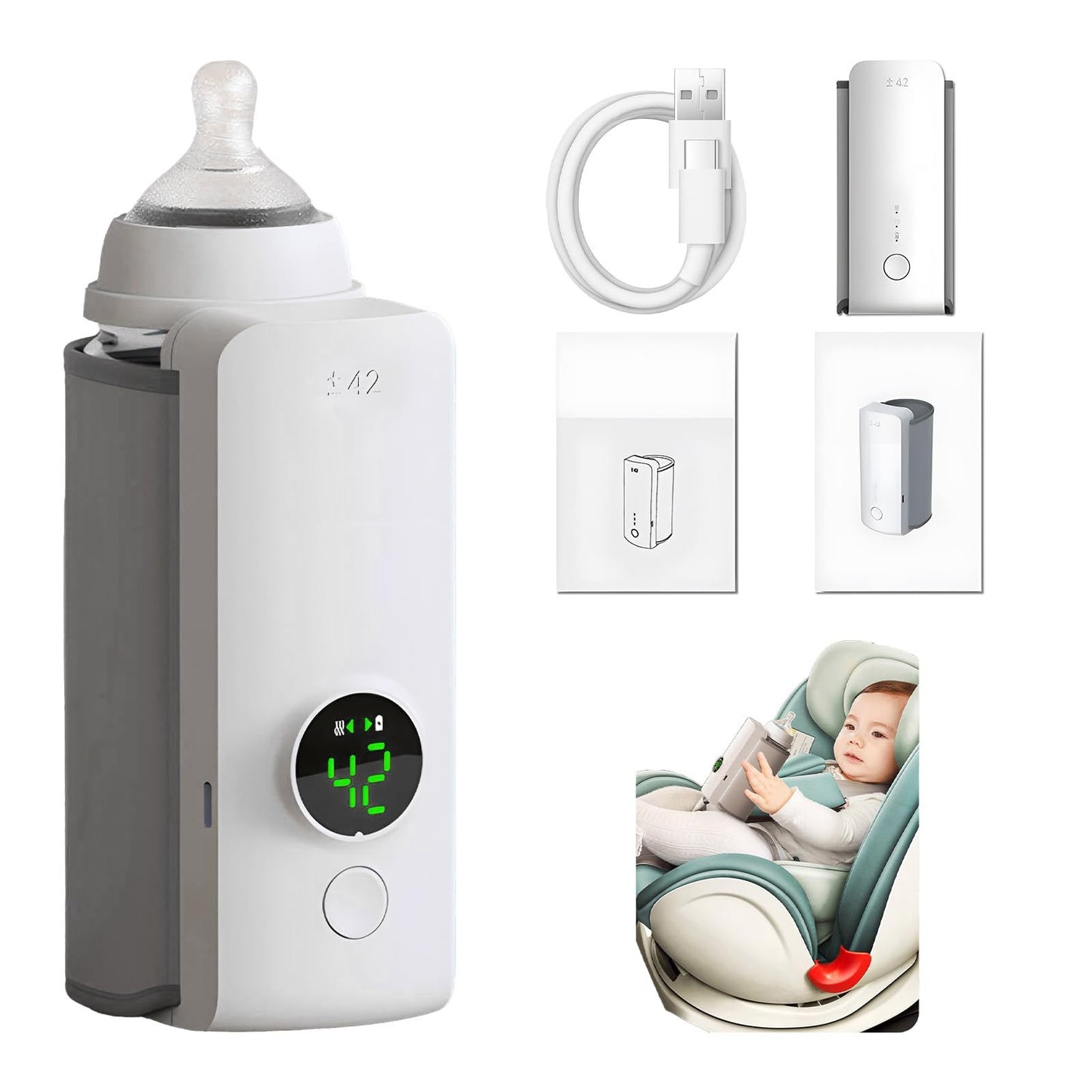 Portable Rechargeable Baby Bottle Warmer USB + FREE Gift