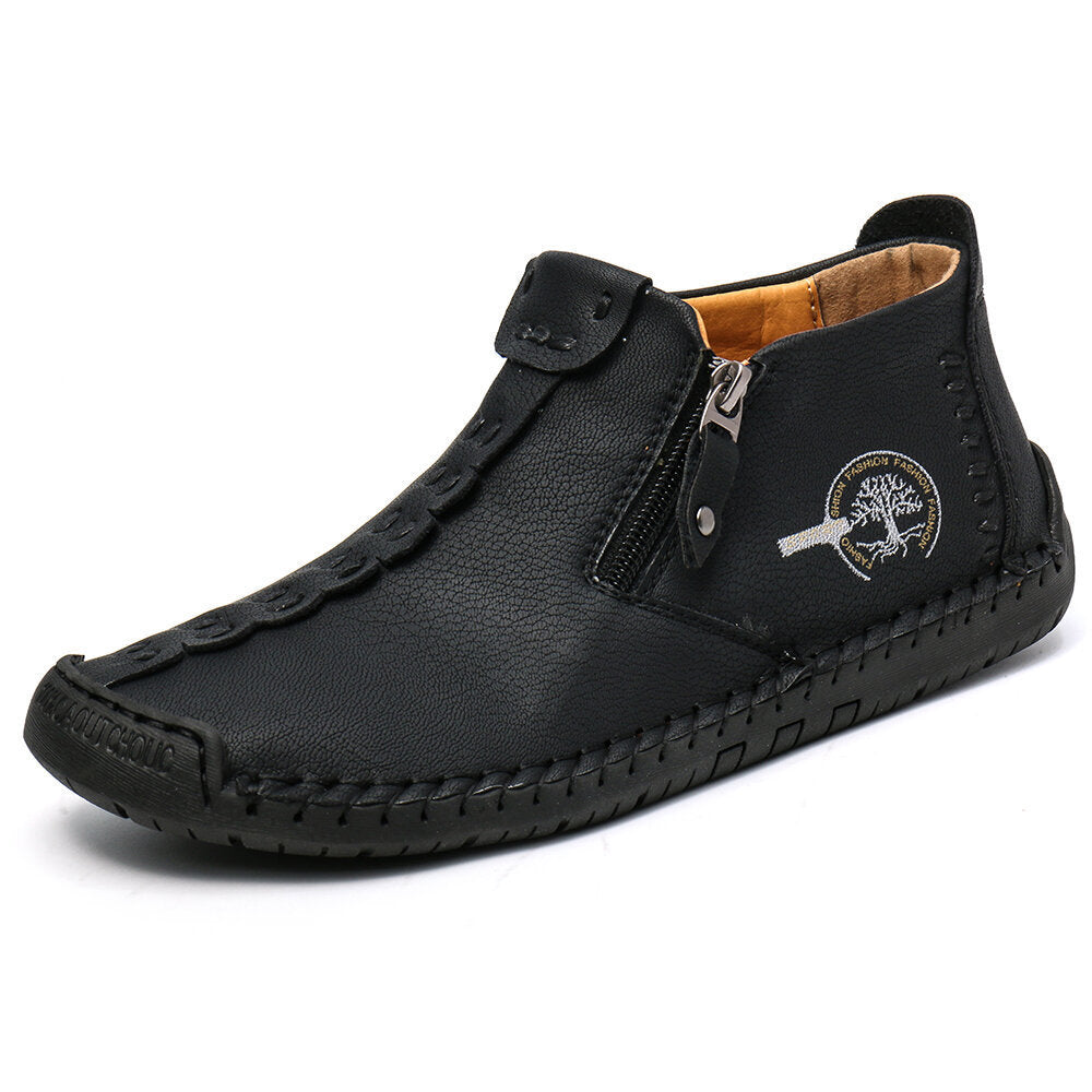 Stylish Men's Ankle Boots with Zipper β Comfortable Breathable Microfiber Hiking Shoes in Multiple Colors 10