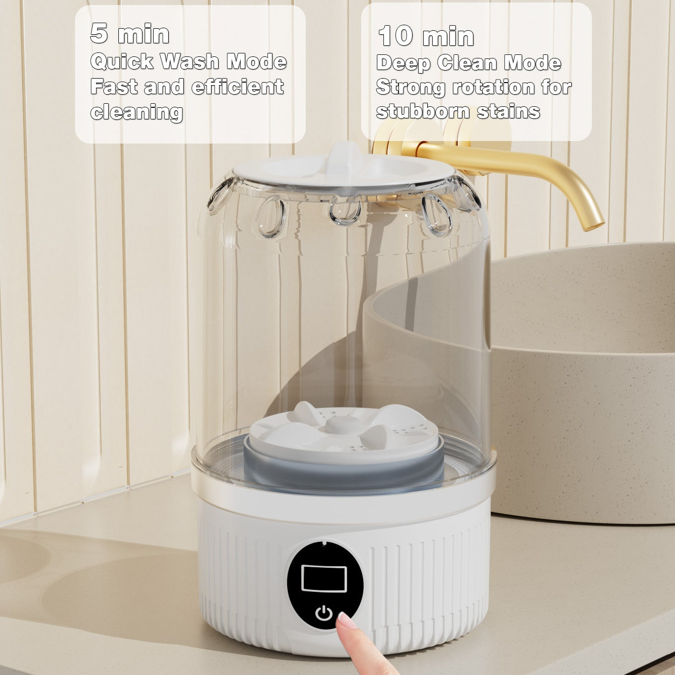 Portable Mini Washing Machine – USB Rechargeable Compact Washer for Travel, Camping, and Delicates Cleaning 5