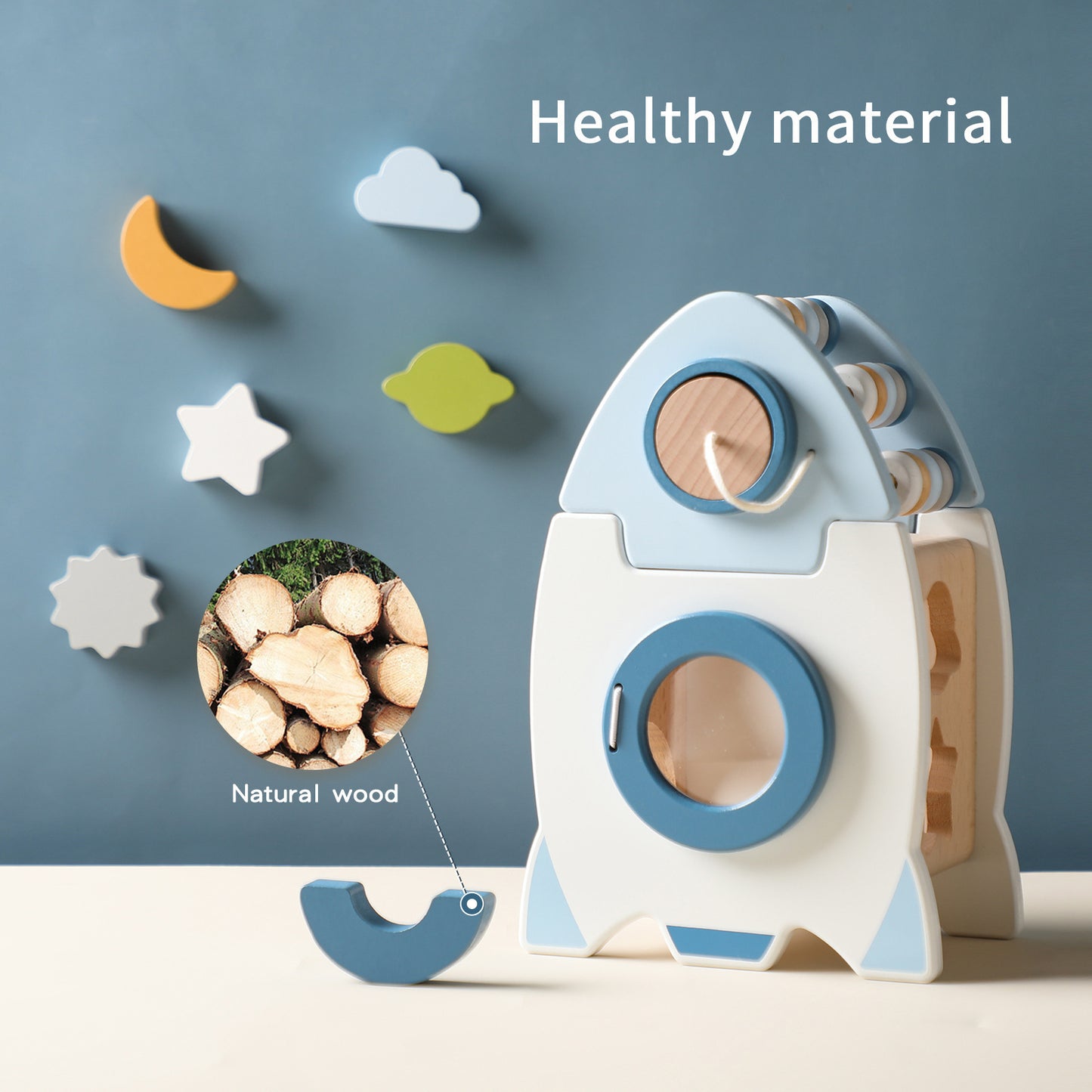 Montessori Wooden Rocket Busy Box β Educational Toy for Cognitive Development, Learning Toys for 1 and 2 Year Olds 4