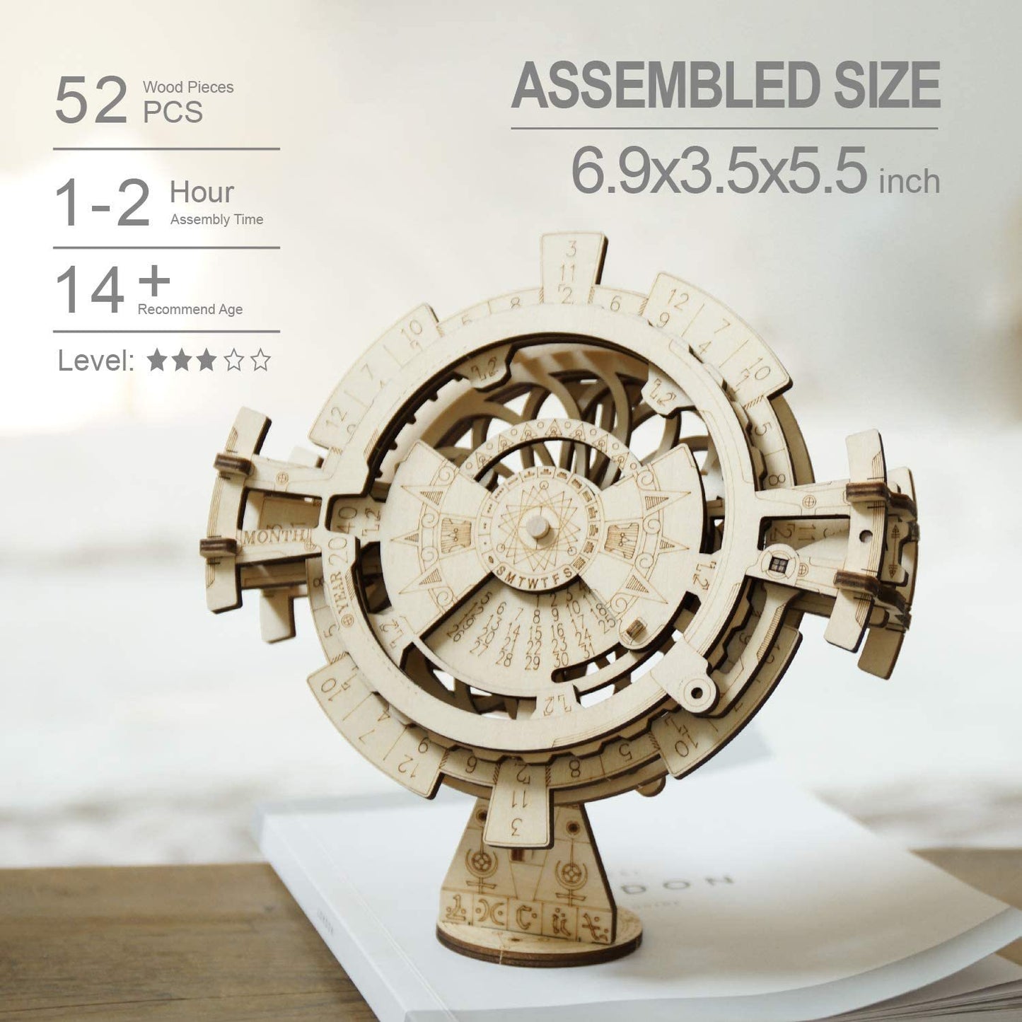 DIY 3D Wooden Puzzle Perpetual Calendar Kit