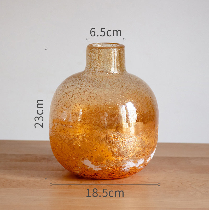 AMBER - Handmade Artistic Bubble Glass Vase