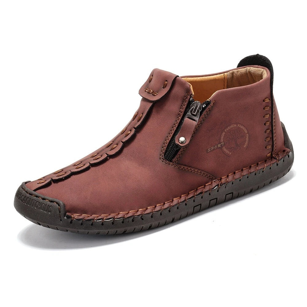 Stylish Men's Ankle Boots with Zipper β Comfortable Breathable Microfiber Hiking Shoes in Multiple Colors 8