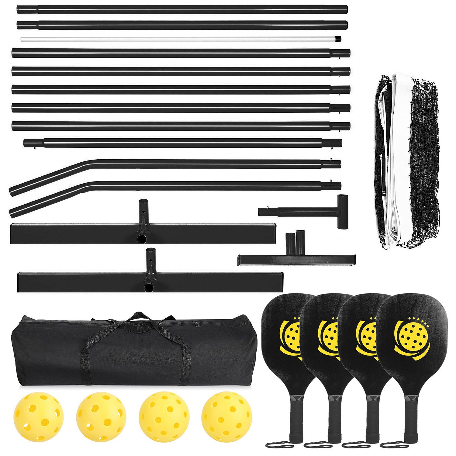 Portable Pickleball Set with Net, 4 Paddles and 4 Balls, Complete Pickleball Kit for Easy Setup and Outdoor Play 7