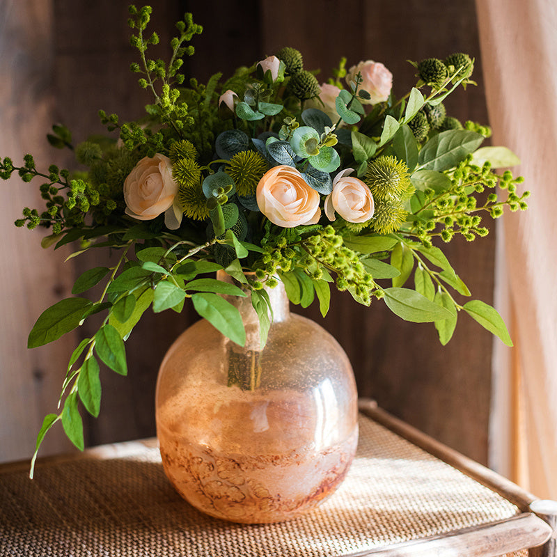 AMBER - Handmade Artistic Bubble Glass Vase
