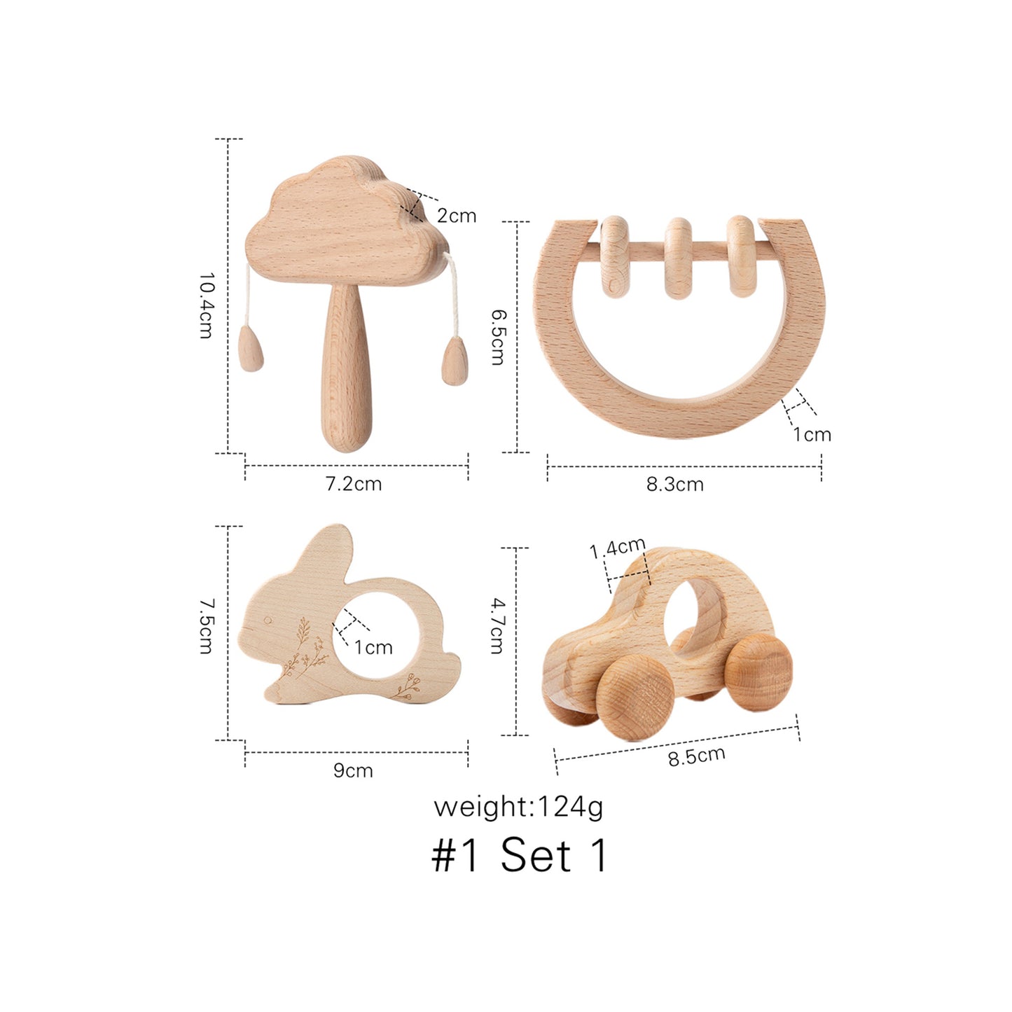 Montessori Wooden Cloud Bell Ring Set for Infants β 4 Colorful Musical Toys for Sensory Exploration and Motor Skill Development 4