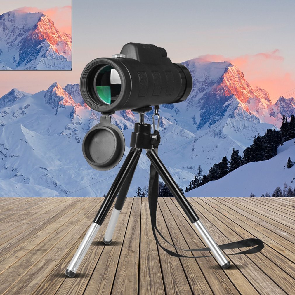 Monocular Telescope with 40x60 Zoom, Compass, Tripod, and Phone Clip for Outdoor Adventures 1