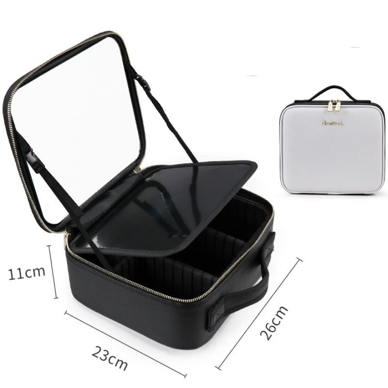 Smart LED Cosmetic Case with 4K Mirror β Large Capacity Travel Makeup Bag 9